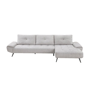 2-Piece Sectional with Right Chaise and Dual-position Backs for Adjustable Seat Depth - Dominic - front product view