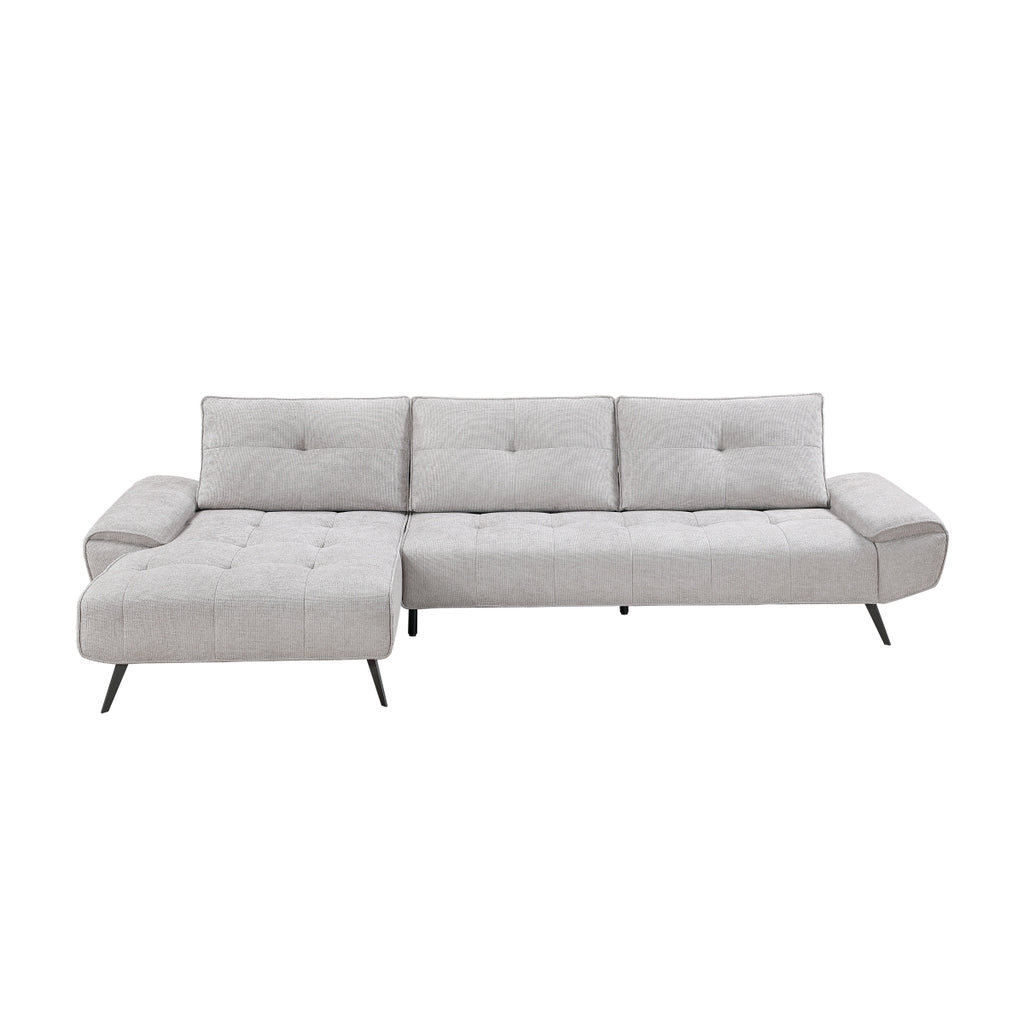 2-Piece Sectional with Left Chaise and Dual-position Backs for Adjustable Seat Depth - Dominic - HD product view