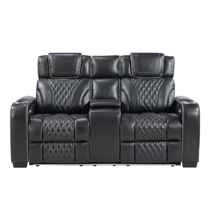 Apex Reclining Loveseat — Black Power