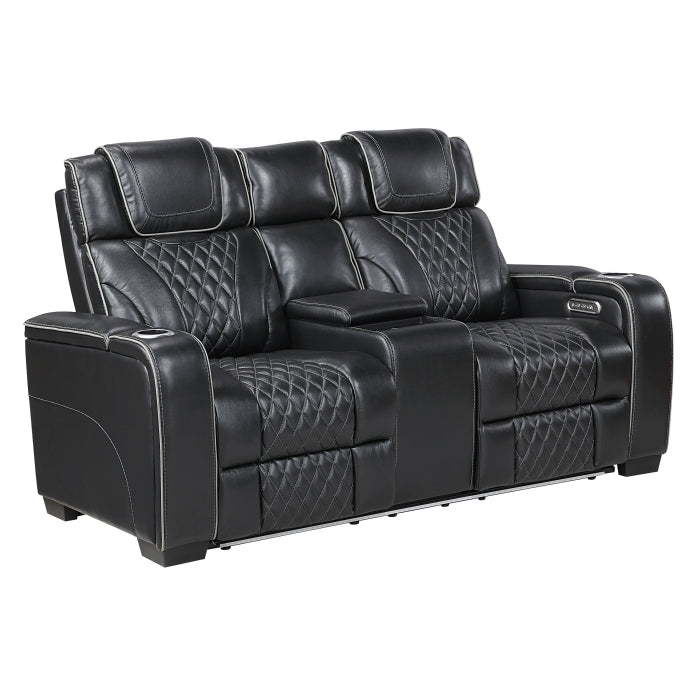 Apex Reclining Loveseat — Black Power