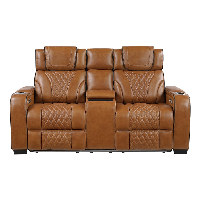 Apex Reclining Loveseat — Brown Power