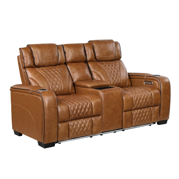 Apex Reclining Loveseat — Brown Power