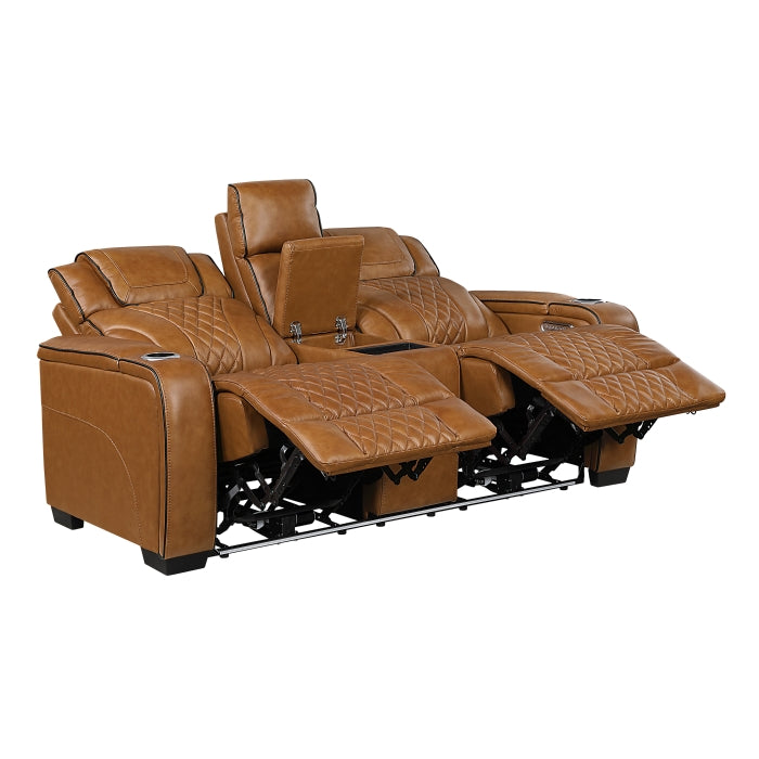 Apex Reclining Loveseat — Brown Power