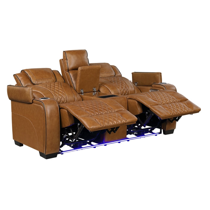 Apex Reclining Loveseat — Brown Power