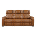 Apex Power Double Reclining Sofa with Center Drop-Down Cup Holders, Power Headrests, Storage Arms with Cup holders, Reading Lights, Wireless Charger, Air Massage and Heat, LED Lighting and Charging Ports (8449BR-3PWHM)