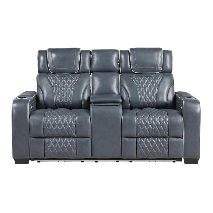 Apex Reclining Loveseat — Blue Power