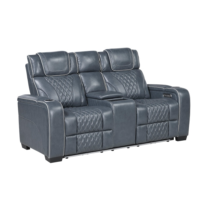 Apex Reclining Loveseat — Blue Power