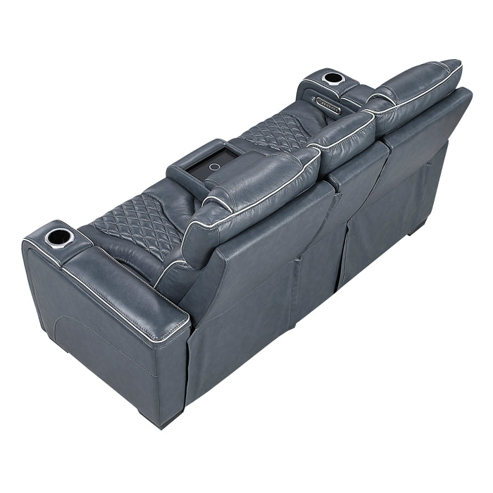 Apex Reclining Loveseat — Blue Power