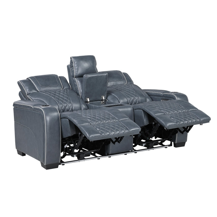 Apex Reclining Loveseat — Blue Power