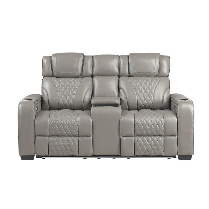 Apex Reclining Loveseat — Gray Power