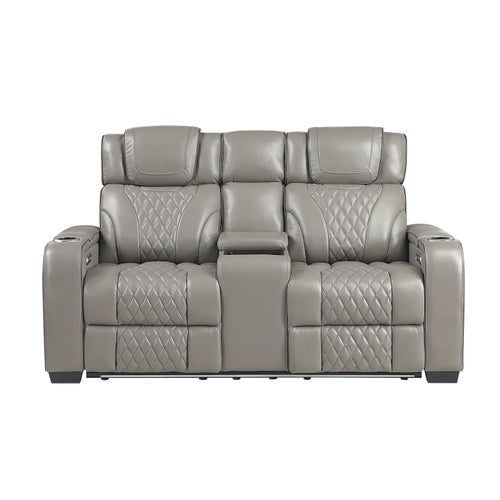 Apex Reclining Loveseat — Gray Power