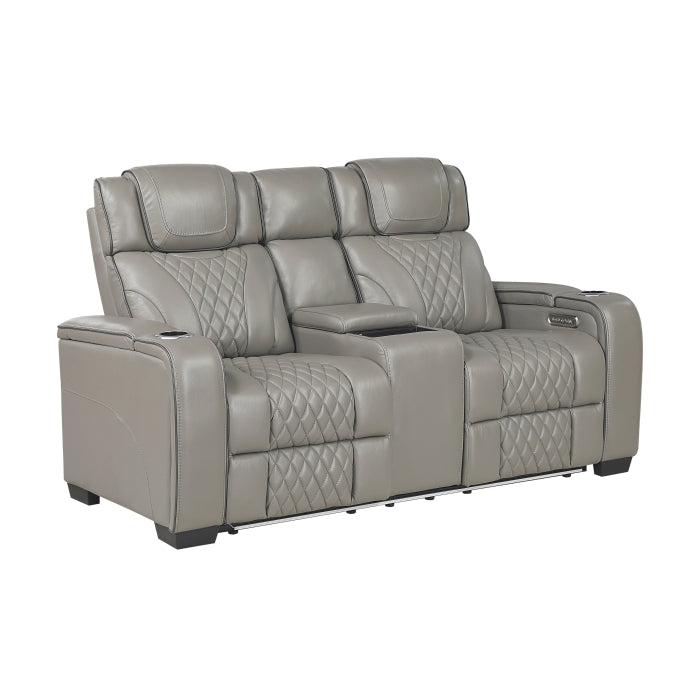 Apex Reclining Loveseat — Gray Power