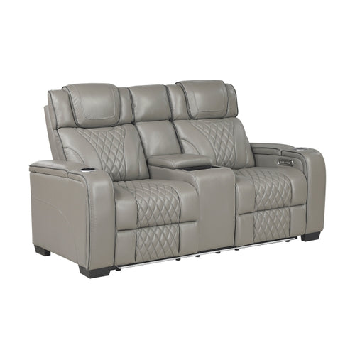 Apex Reclining Loveseat — Gray Power