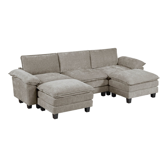 Dublin 5-Piece Modular Sectional with Ottoman (8450PWT*53AC2OT)