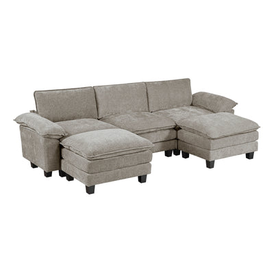 Dublin 5-Piece Modular Sectional with Ottoman (8450PWT*53AC2OT)