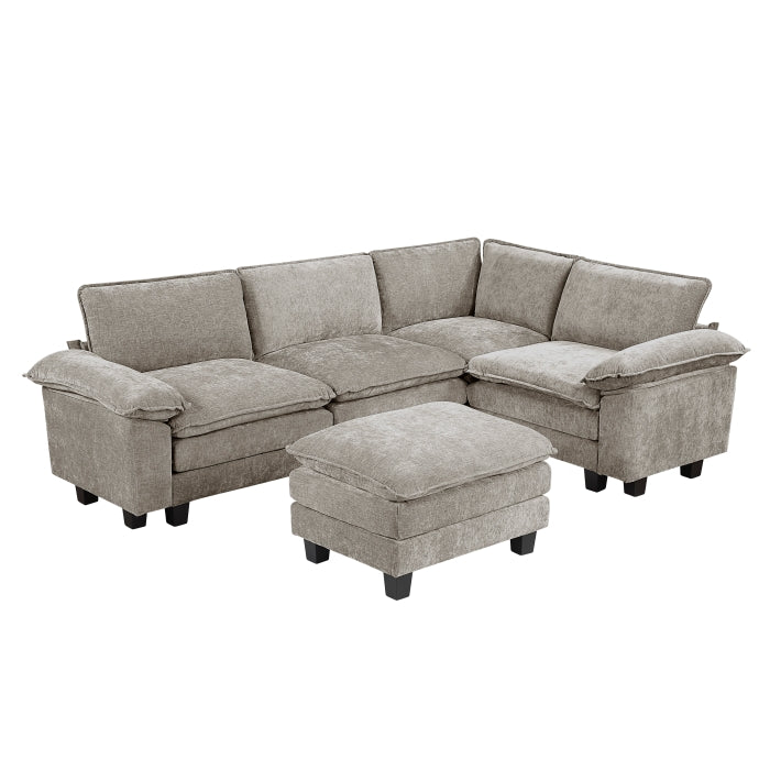 Dublin 5-Piece Modular Sectional with Ottoman (8450PWT*53ACCR)