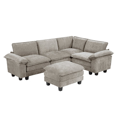 Dublin 5-Piece Modular Sectional with Ottoman (8450PWT*53ACCR)