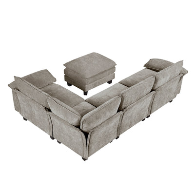 Dublin 5-Piece Modular Sectional with Ottoman (8450PWT*53ACCR)