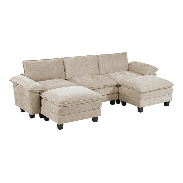 Dublin 5-Piece Modular Sectional with Ottoman (8450TPE*53AC2OT)