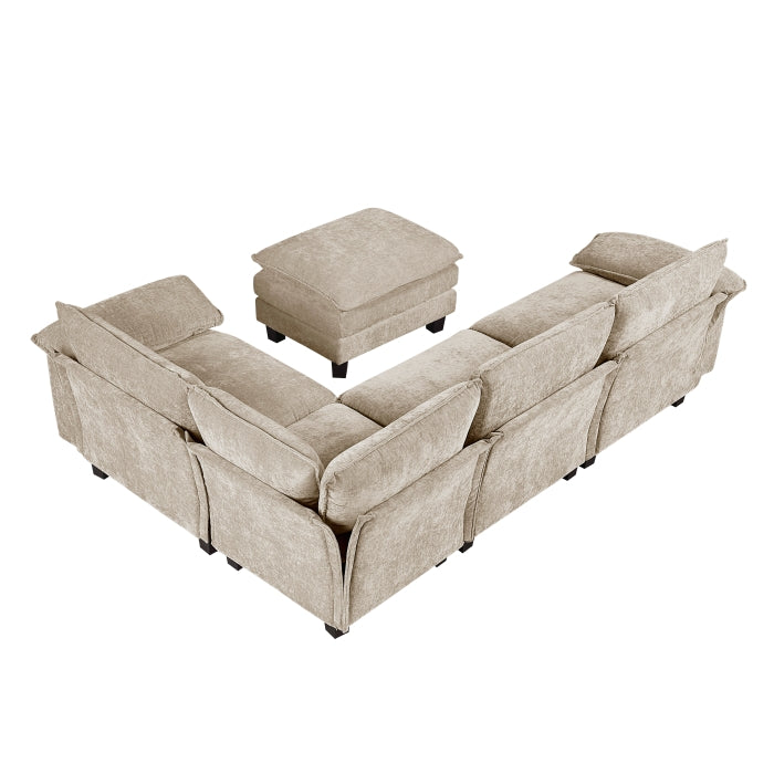 Dublin 5-Piece Modular Sectional with Ottoman (8450TPE*53ACCR)