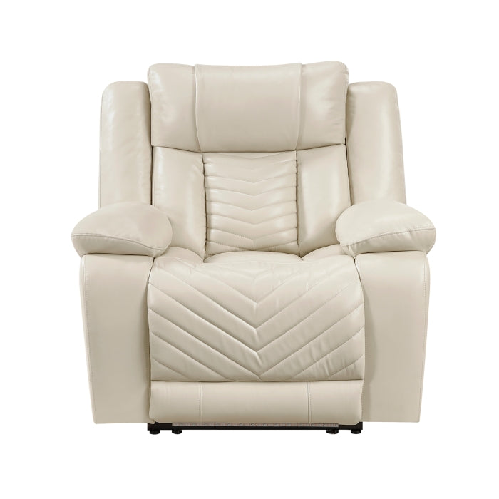 Huron Power Reclining Chair with LED and Charging Ports (8457BEG-1PW)