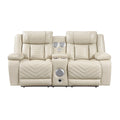 Huron Reclining Loveseat with Center Console — Beige Power