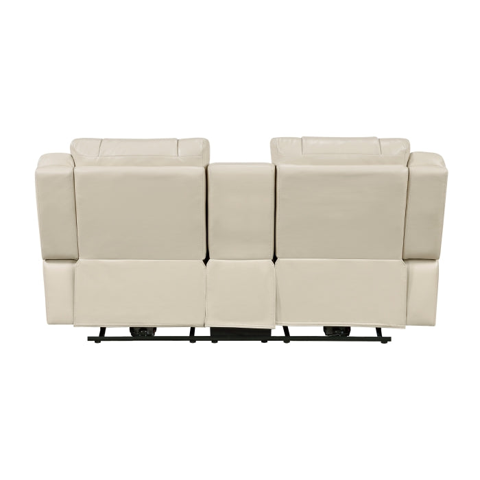Huron Reclining Loveseat with Center Console — Beige Power
