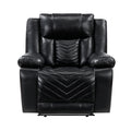 Huron Power Reclining Chair with LED and Charging Ports (8457BLK-1PW)