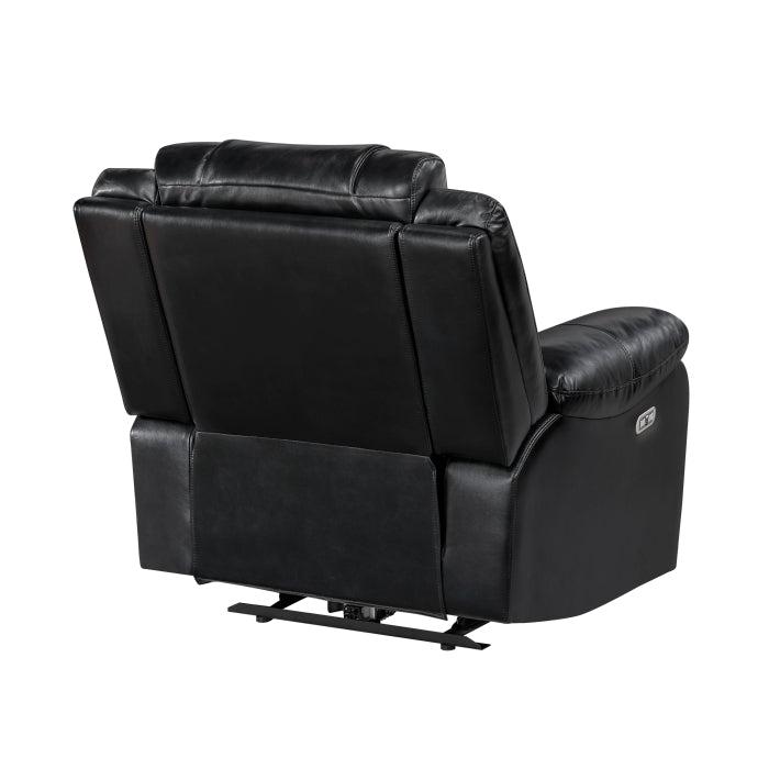 Huron Power Reclining Chair with LED and Charging Ports (8457BLK-1PW)