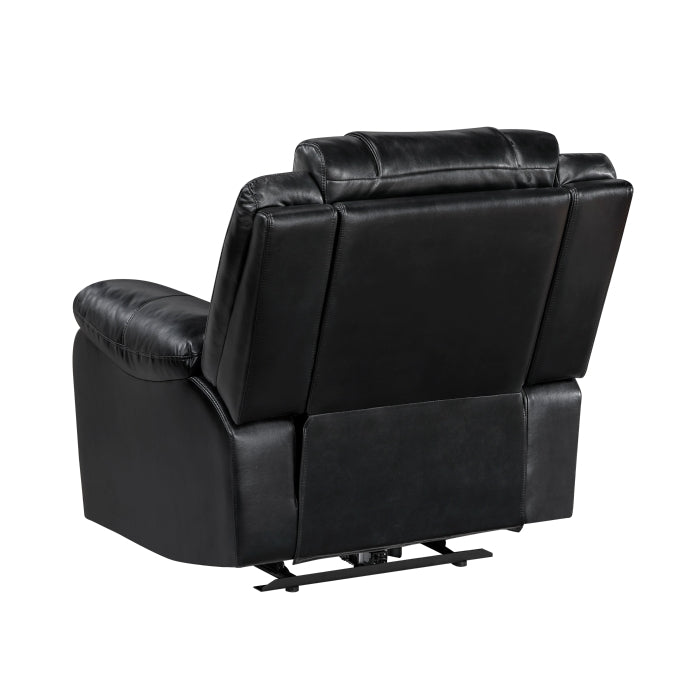 Huron Power Reclining Chair with LED and Charging Ports (8457BLK-1PW)
