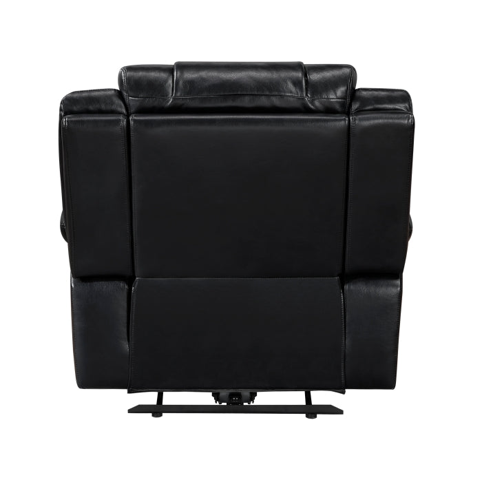 Huron Power Reclining Chair with LED and Charging Ports (8457BLK-1PW)