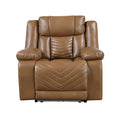 Huron Power Reclining Chair with LED and Charging Ports (8457BRW-1PW)