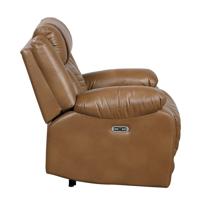 Huron Power Reclining Chair with LED and Charging Ports (8457BRW-1PW)