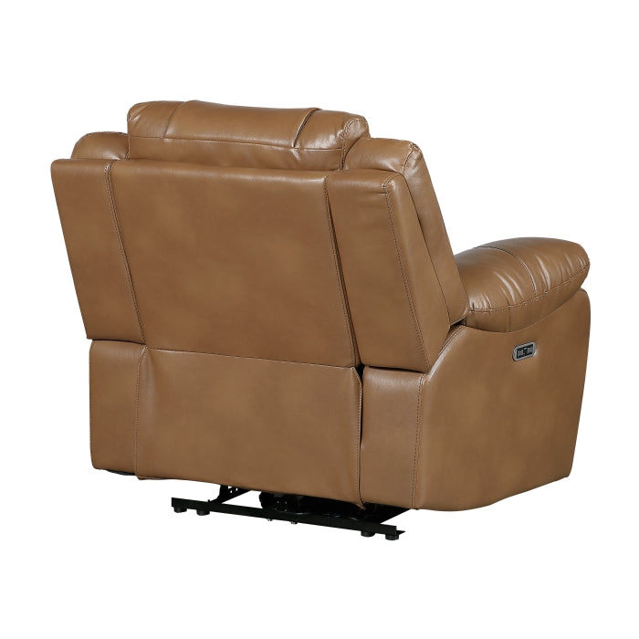Huron Power Reclining Chair with LED and Charging Ports (8457BRW-1PW)