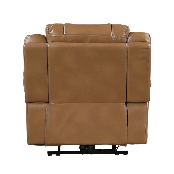 Huron Power Reclining Chair with LED and Charging Ports (8457BRW-1PW)