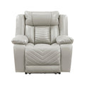 Huron Power Reclining Chair with LED and Charging Ports (8457GRY-1PW)