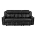 Littleton Double Reclining Sofa with Center Drop-Down Cup Holders,Storage Pouch, Receptacles and USB Ports (8516BK-3)