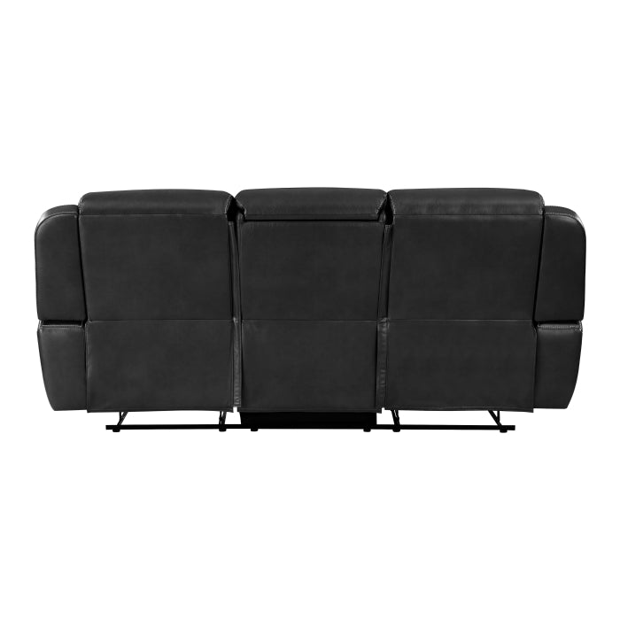 Littleton Double Reclining Sofa with Center Drop-Down Cup Holders,Storage Pouch, Receptacles and USB Ports (8516BK-3)