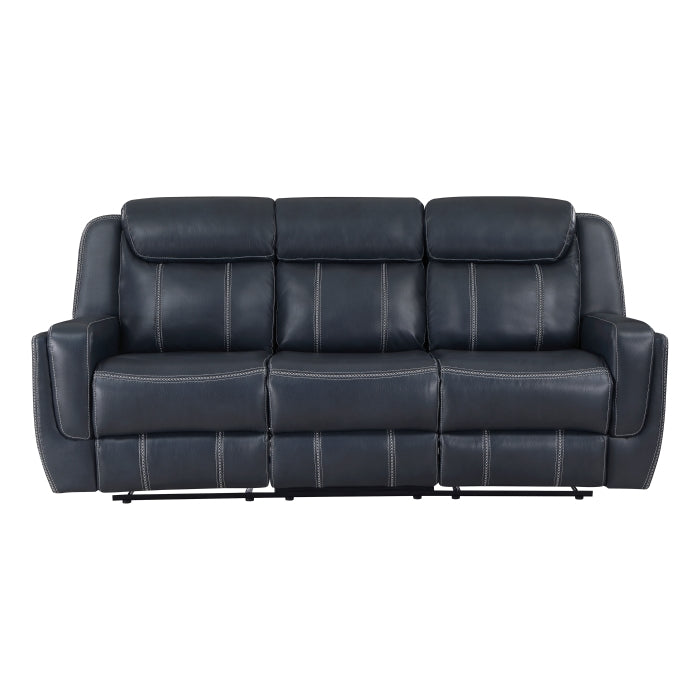 Littleton Double Reclining Sofa with Center Drop-Down Cup Holders,Storage Pouch, Receptacles and USB Ports (8516BU-3)