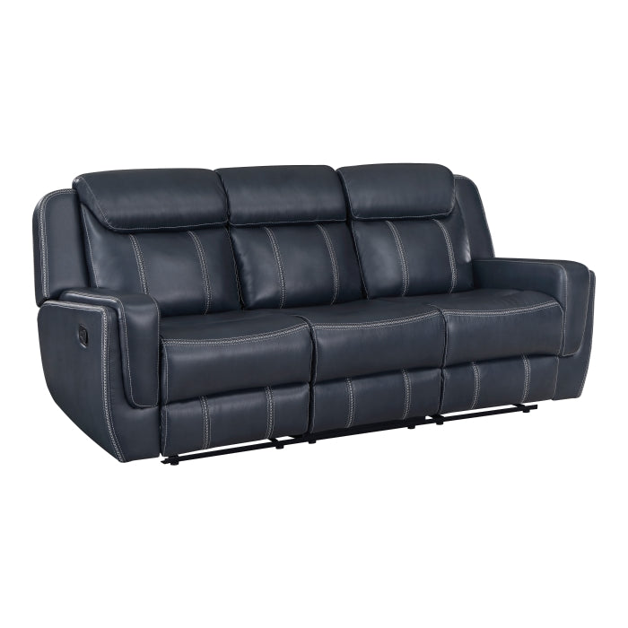 Littleton Double Reclining Sofa with Center Drop-Down Cup Holders,Storage Pouch, Receptacles and USB Ports (8516BU-3)