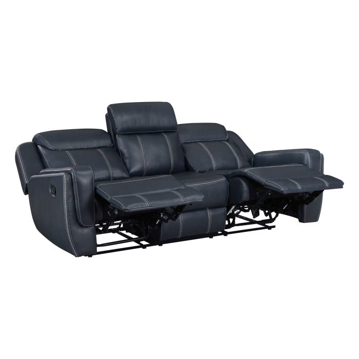 Littleton Double Reclining Sofa with Center Drop-Down Cup Holders,Storage Pouch, Receptacles and USB Ports (8516BU-3)