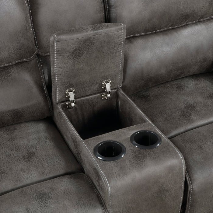 Proctor Reclining Loveseat — Gray Power