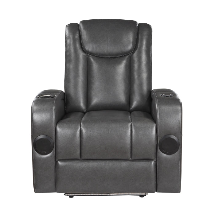 Turbo Power Reclining Chair with Wireless Charger, Cooling Cup-Holder, Storage Arms, Wireless Speakers, LED Light and USB port