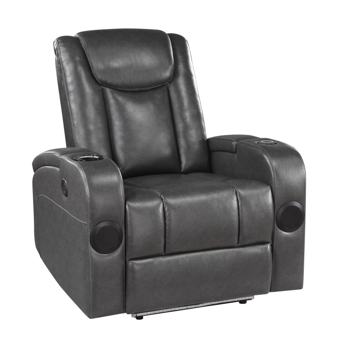 Turbo Power Reclining Chair with Wireless Charger, Cooling Cup-Holder, Storage Arms, Wireless Speakers, LED Light and USB port