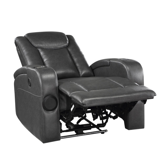 Turbo Power Reclining Chair with Wireless Charger, Cooling Cup-Holder, Storage Arms, Wireless Speakers, LED Light and USB port