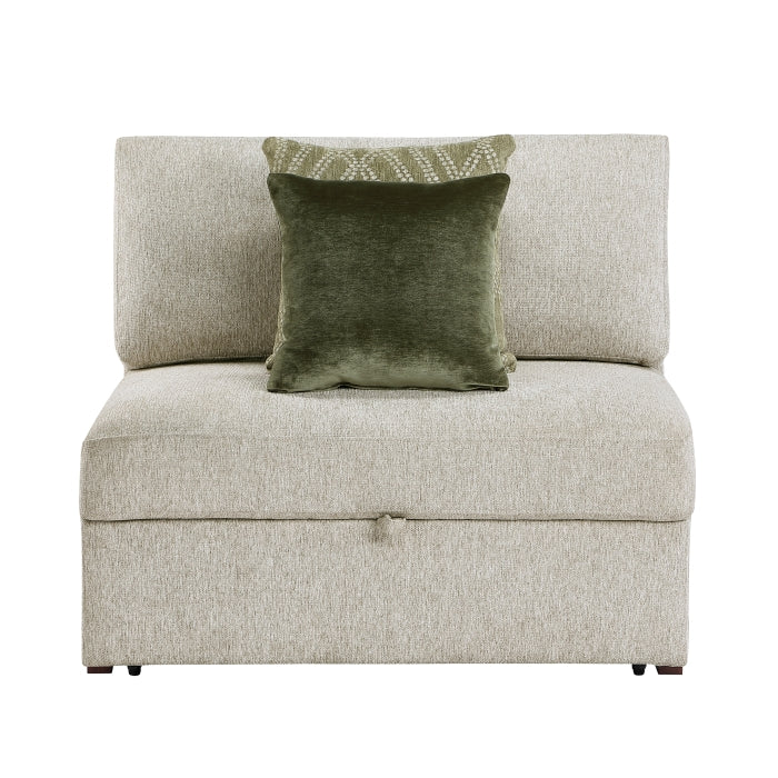 8548-15ACL Convertible Armless Chair and Half with Pull-out Bed and Click Motion Back