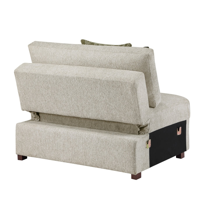 8548-15ACL Convertible Armless Chair and Half with Pull-out Bed and Click Motion Back