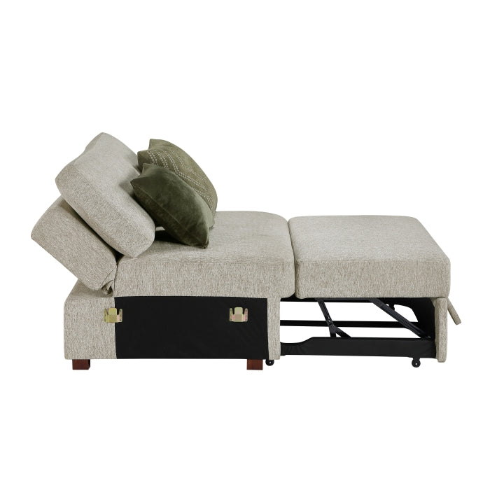 8548-15ACL Convertible Armless Chair and Half with Pull-out Bed and Click Motion Back