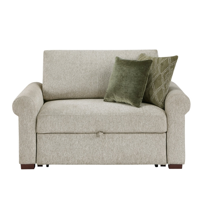 8548-215ACLA4* Convertible Chair and Half with Pull-out Bed, Click Motion Back and Two Roll Arms