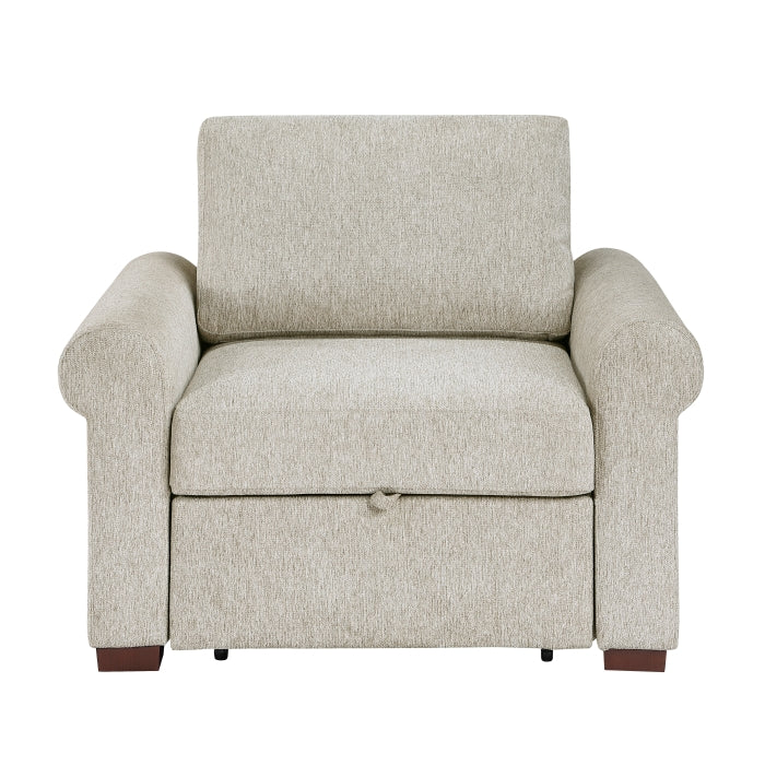 8548-2ACCLA4* Convertible Chair with Pull-out Bed, Click Motion Back and Two Roll Arms